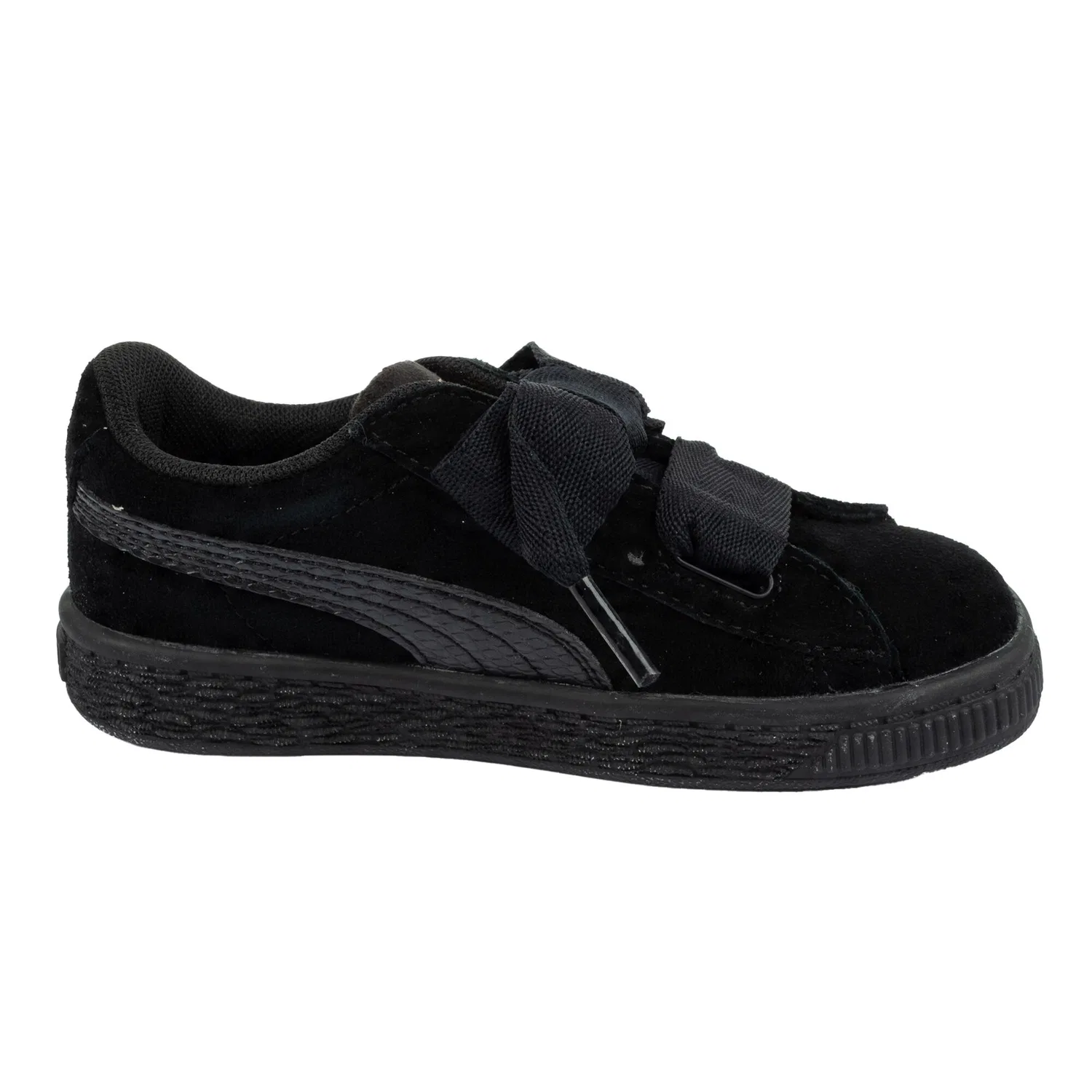 Детские кожаные кроссовки с сердцем SNK Puma, Schwarz — фото 4