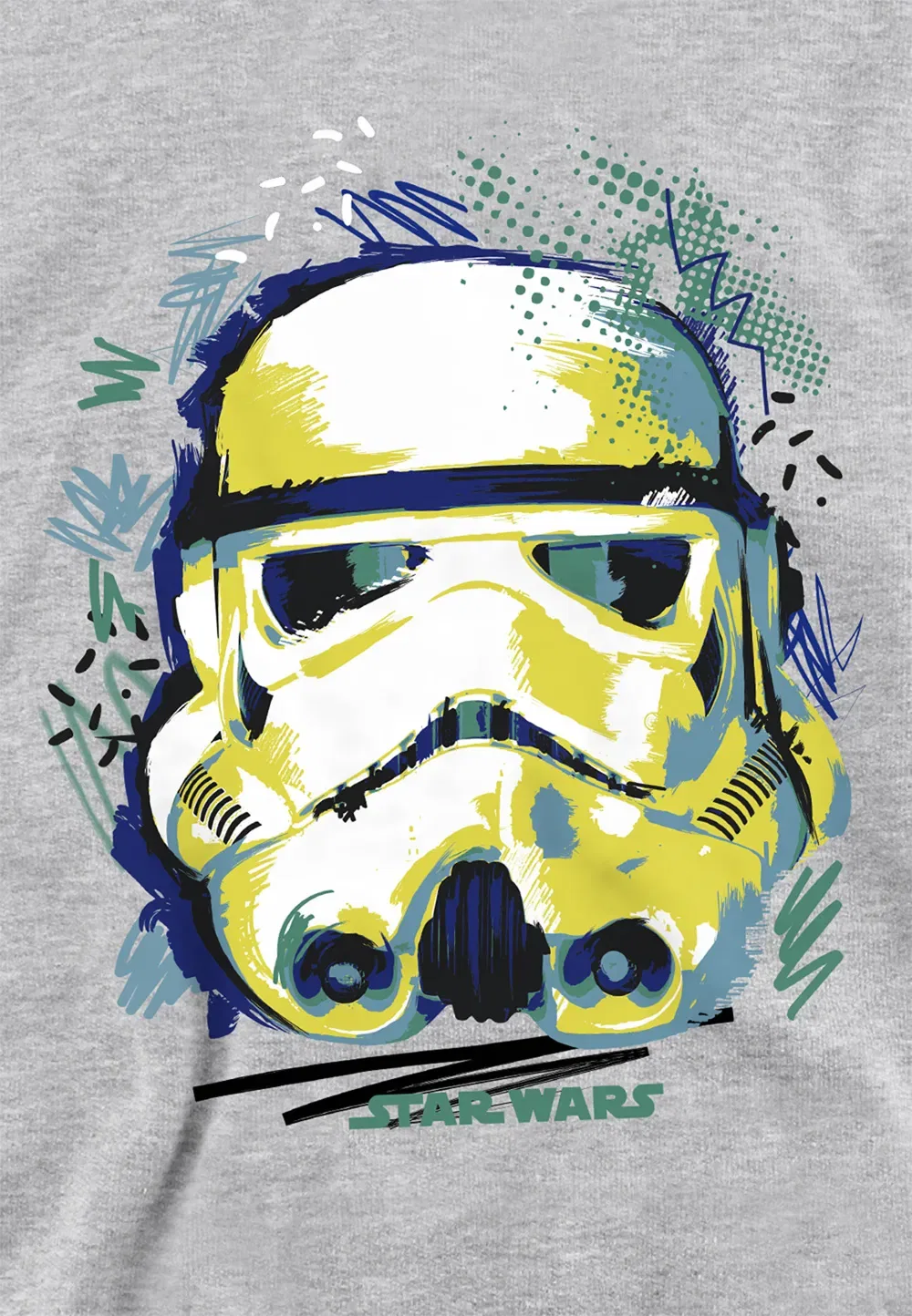 Детская худи Star Wars Sketch Trooper, Disney, серый — фото 2