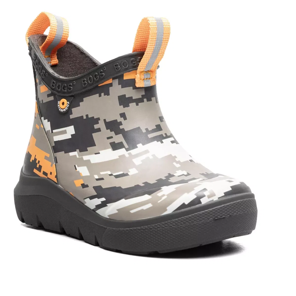 Детские резиновые сапоги с принтом Skyline Rain Chelsea Pixel Camo Bogs, Tan Multi — фото 3