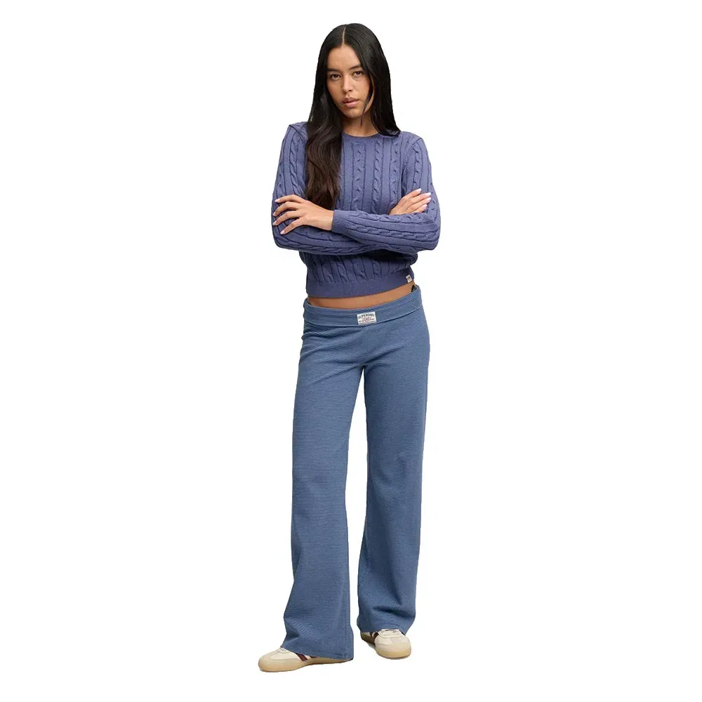 Женские спортивные брюки с полосатым принтом Athletics Essentials Stripe Jersey Superdry, Blue — фото 4