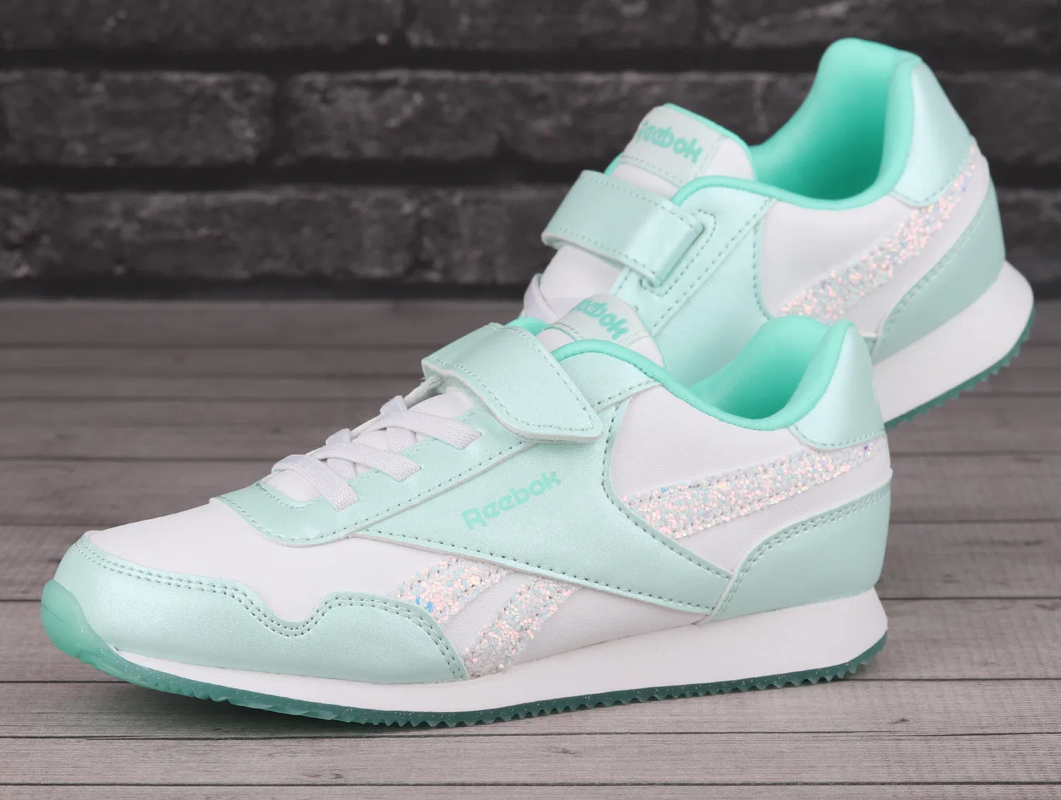 Детские кеды Reebok Royal Cl Jog, Цвет: Weiss Pistaziengrun — фото 3