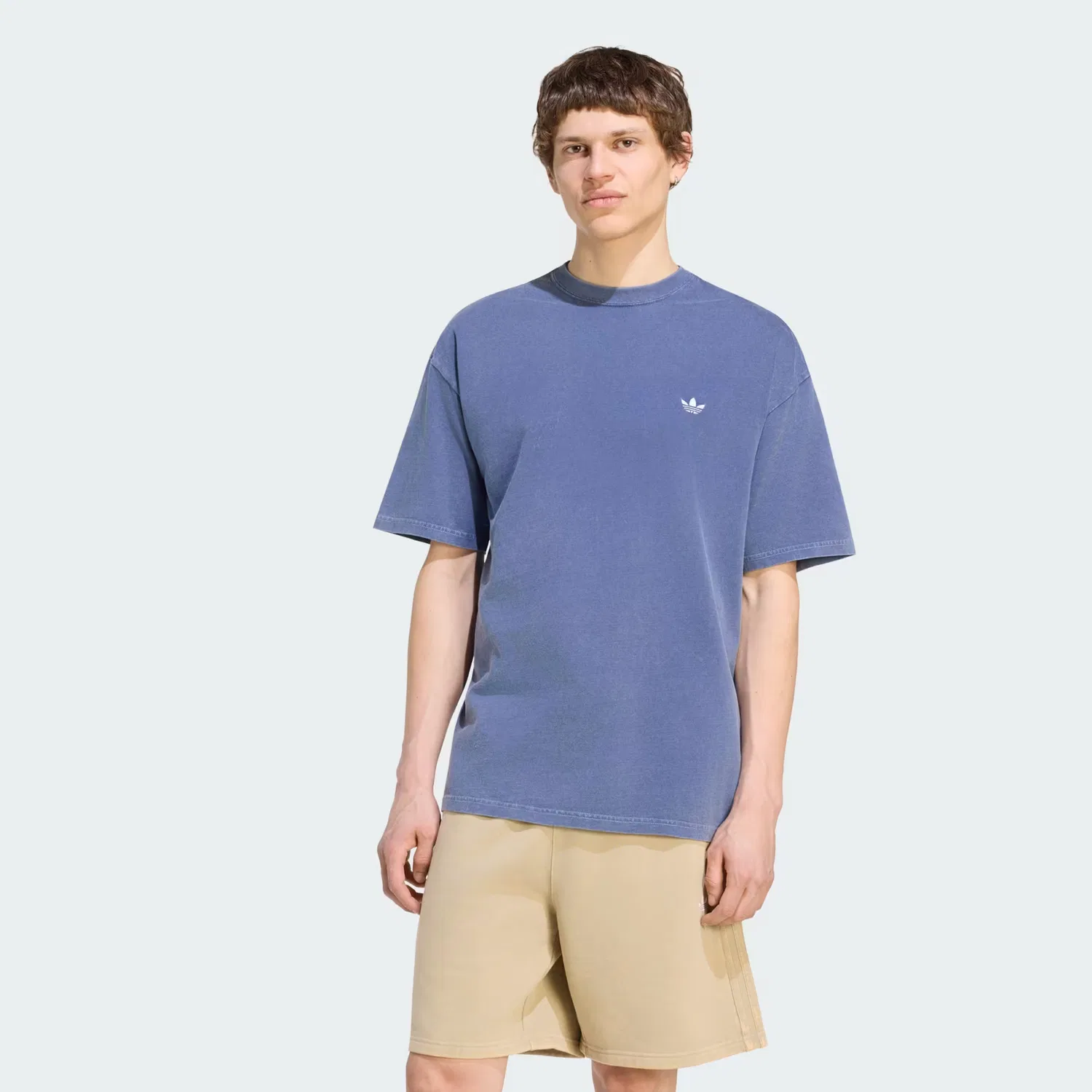 Мужская футболка свободного кроя Trefoil Essentials Adidas Originals, темно-синий