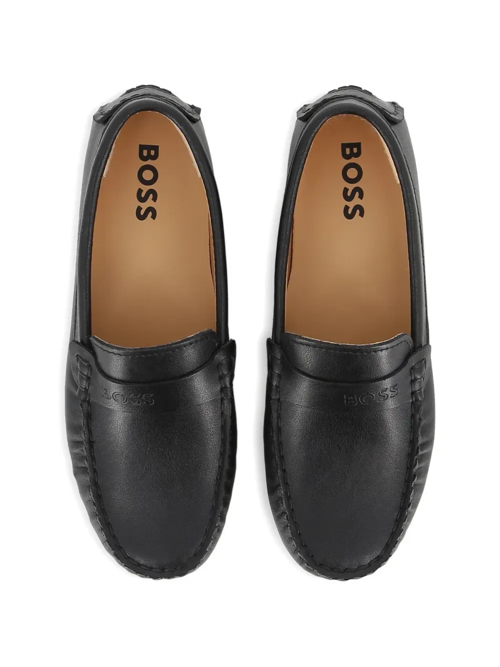 Лоферы с тисненым логотипом Boss Kidswear, черный — фото 4