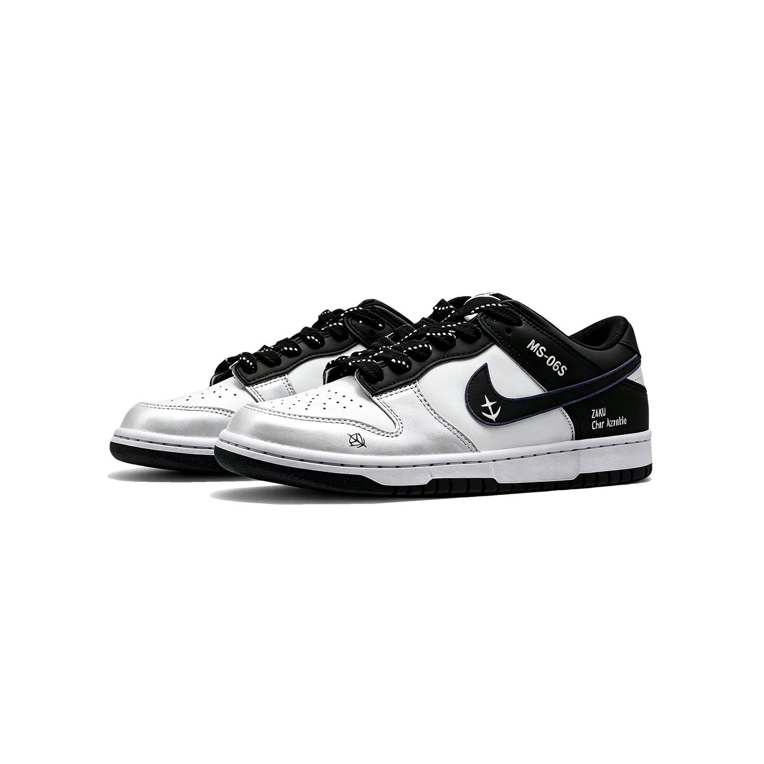 Детские кроссовки для скейтбординга с принтом Nike Dunk Black Silver — фото 4