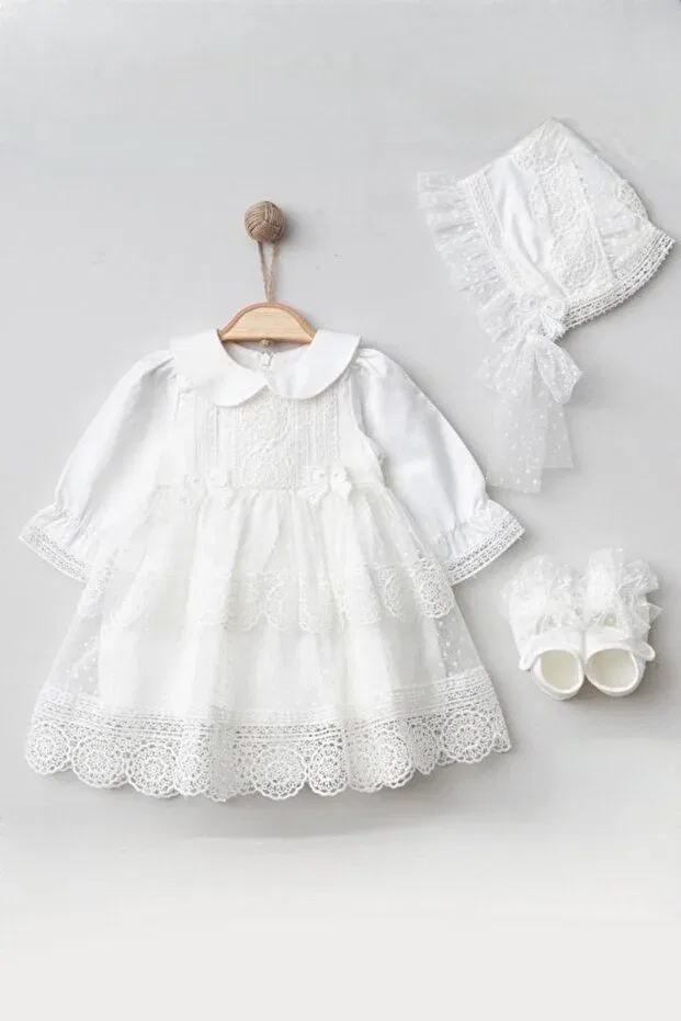 Детский комплект для новорожденных с кружевом Basics Cherub Baby, Ecru