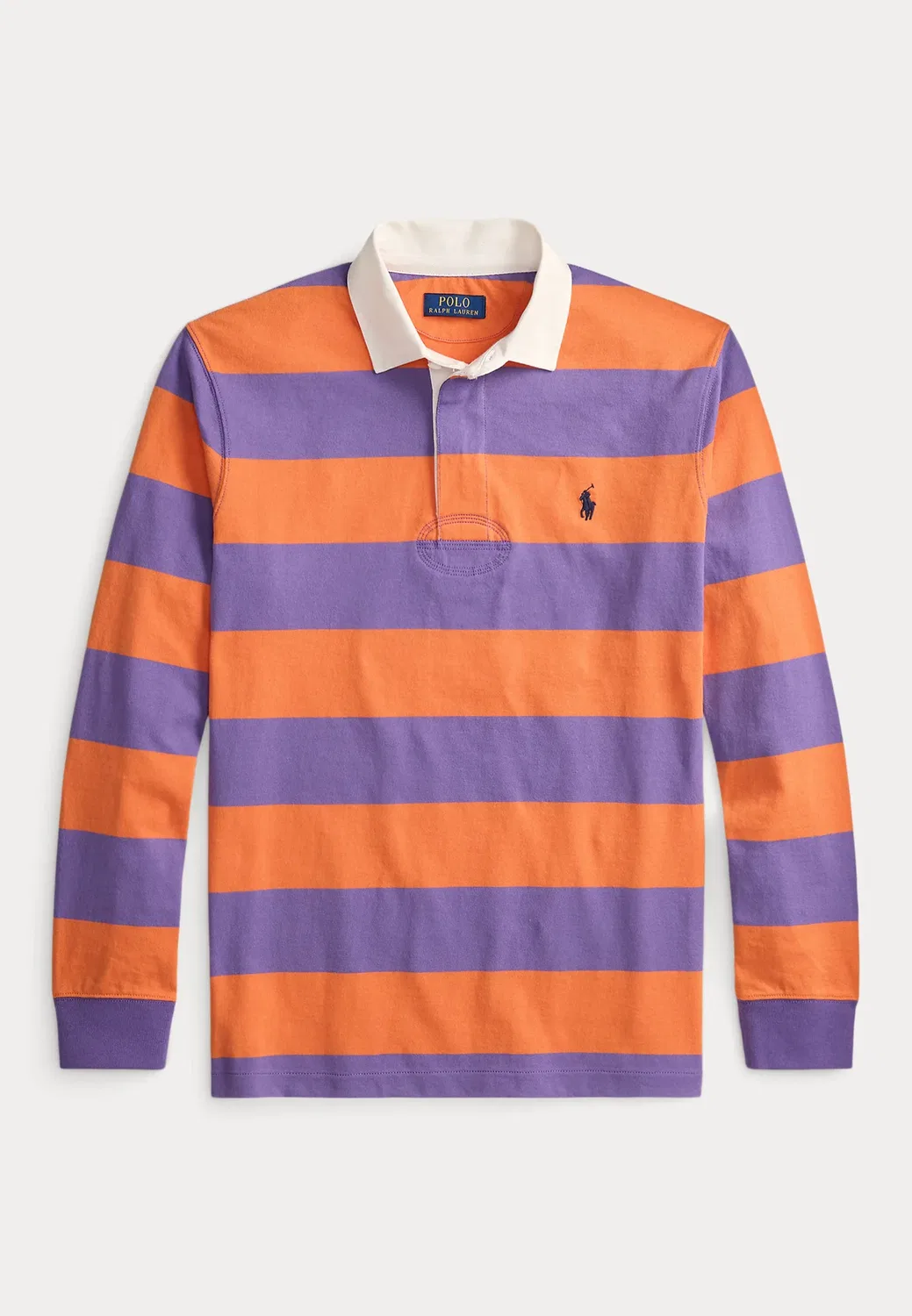 Знаменитая регбийная рубашка - поло Polo Ralph Lauren, Purpl Lilac/Kona Orange — фото 4