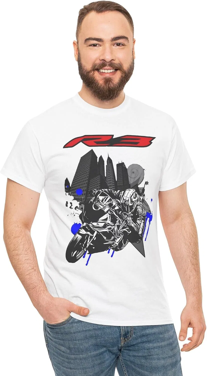 Мужская футболка с принтом YZF-R3, белый — фото 2
