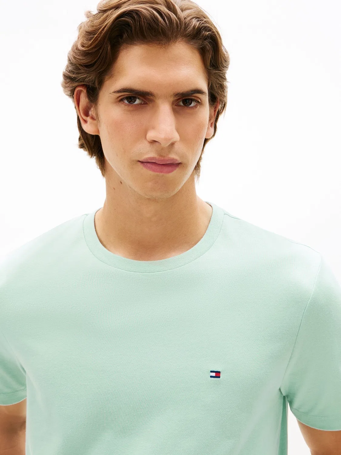 Футболка с вышивкой флага Tommy Hilfiger, мятно-зеленый — фото 4