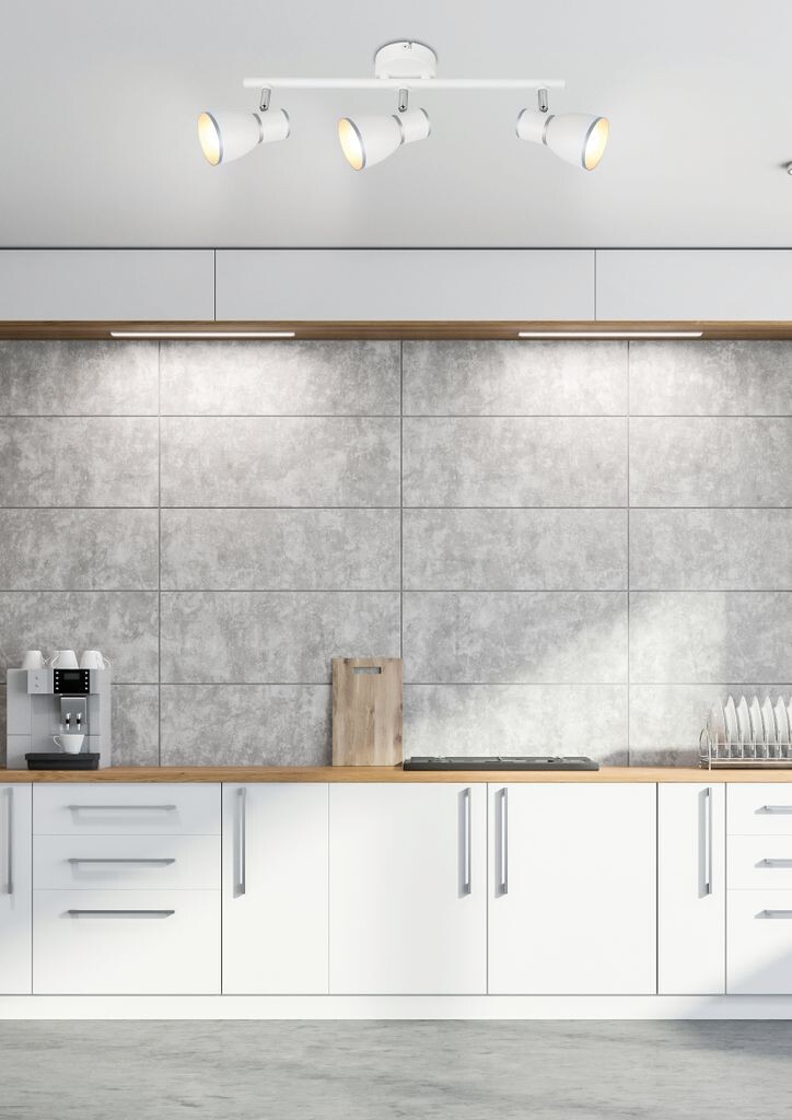 

Потолочный светильник Fido / Современный потолочный точечный светильник / Элегантный потолочный светильник / 3X40 Вт / E14 / Белый + Хром KAYANI