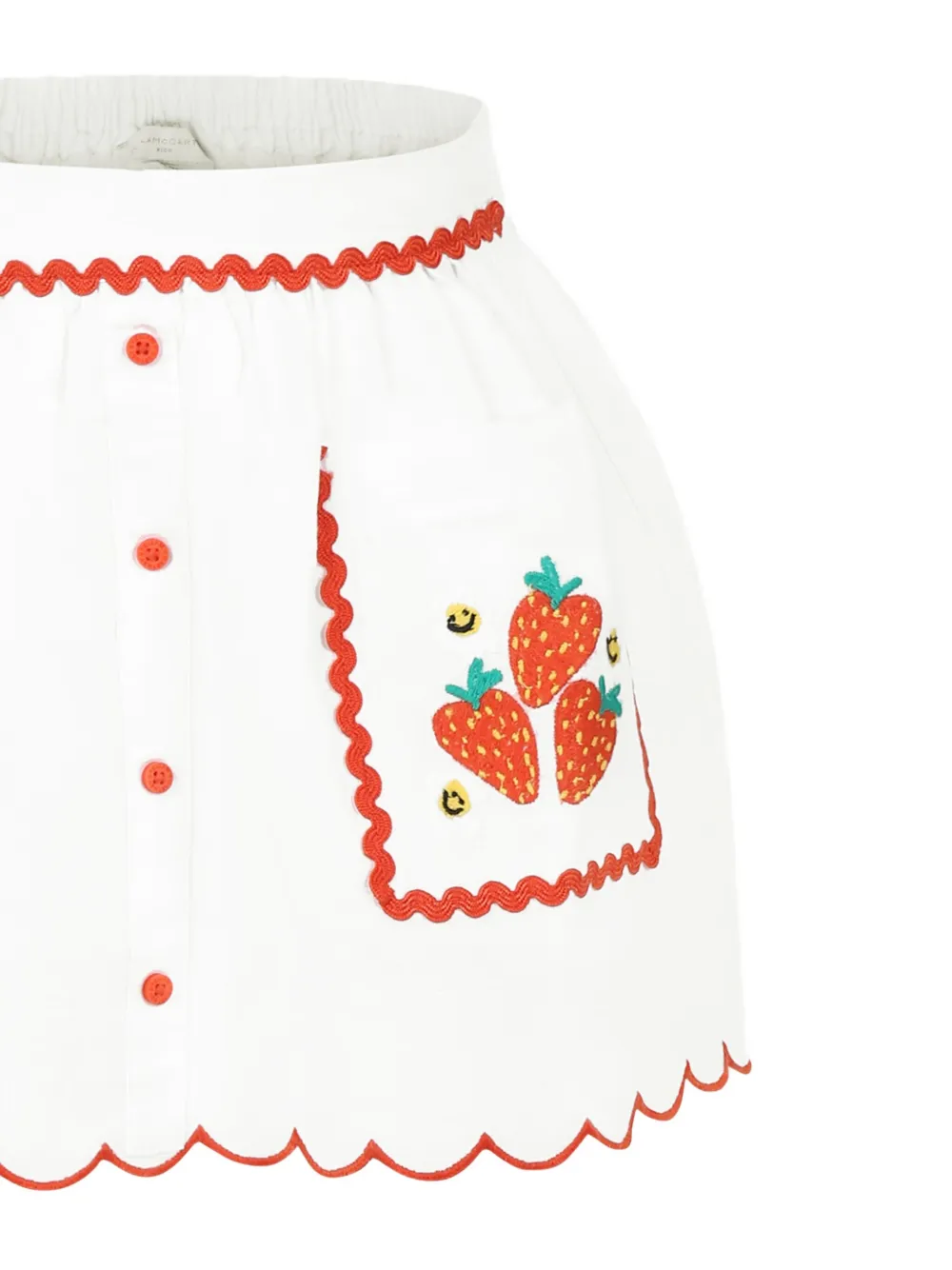 Юбка мини с вышивкой Stella McCartney Kids, белый — фото 3