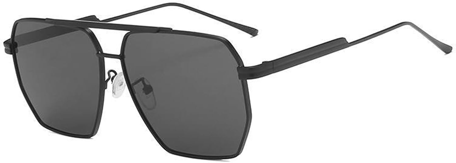 

Солнцезащитные очки Willochra Retro с двойным лучом для женщин и мужчин, винтажные, большие квадратные, классическая крупная металлическая оправа в стиле «пилот», модель F27, Black