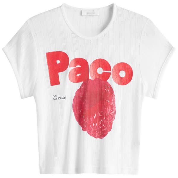 

Футболка с малиной Paco Rabanne, белый