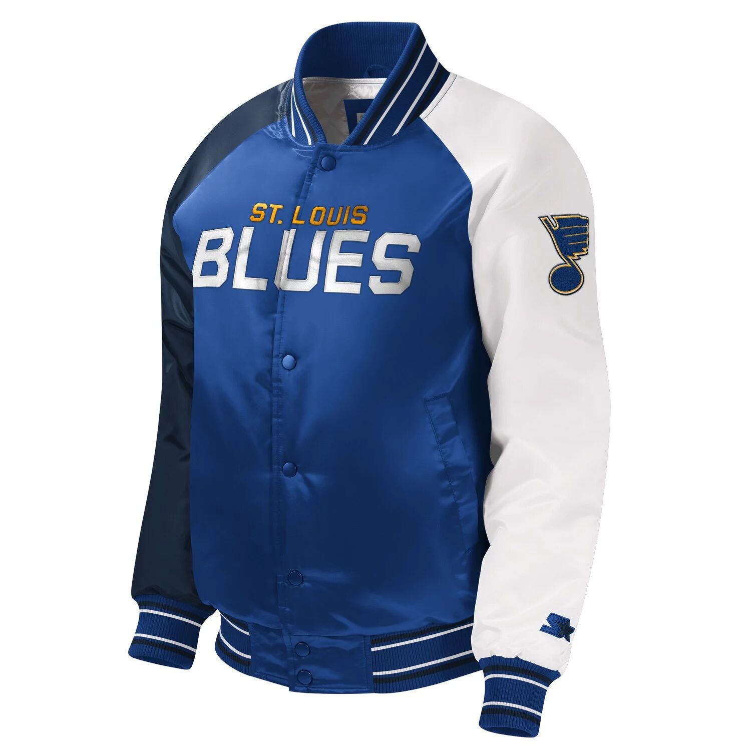 Синяя университетская куртка с длинными кнопками реглан Youth Starter St. Louis Blues Starter — фото 2