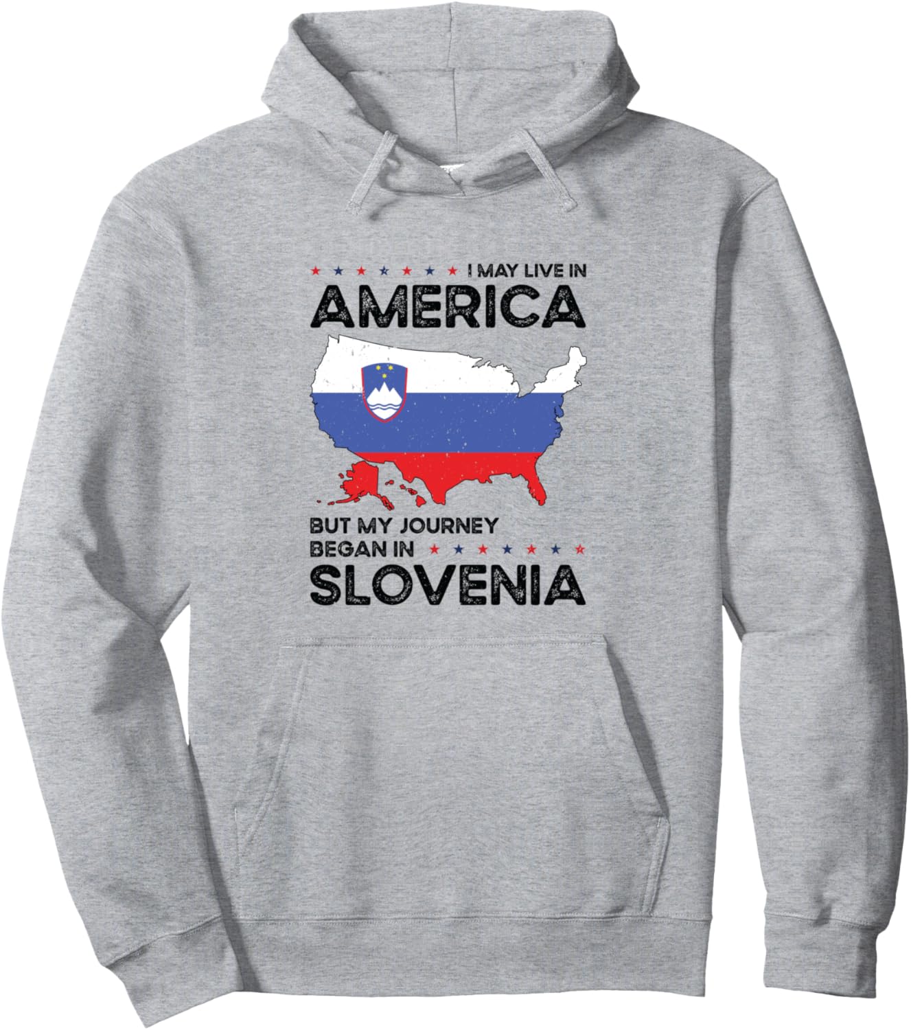 

Словенско-американский патриот, выросший в Америке, толстовка с изображением словенско-американского флага May Live In America My Journey Began In Slovenia, серый