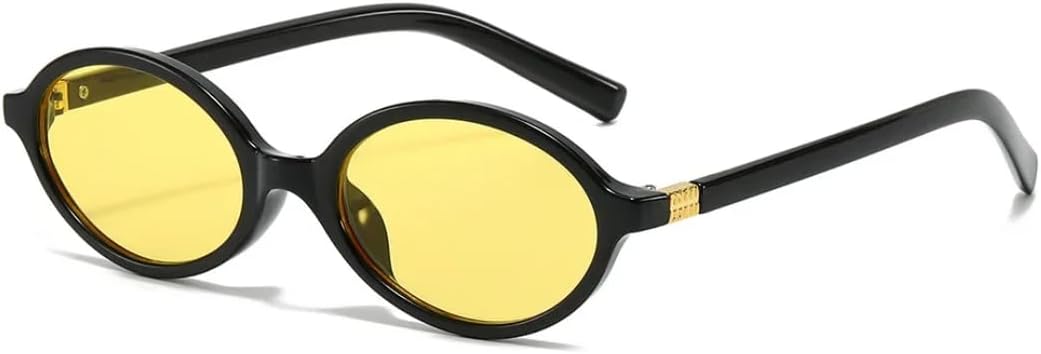 

Солнцезащитные очки с защитой UV400 | Маленькая оправа, панк-стиль, яркие линзы | Для женщин и мужчин, для занятий спортом на открытом воздухе и вождения DSVIGF, Black Yellow