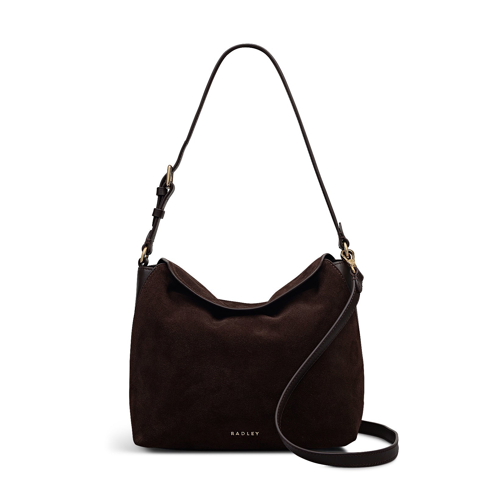 

Сумка-саквояж City Road из замши среднего размера с клапаном Radley, Dark Oak