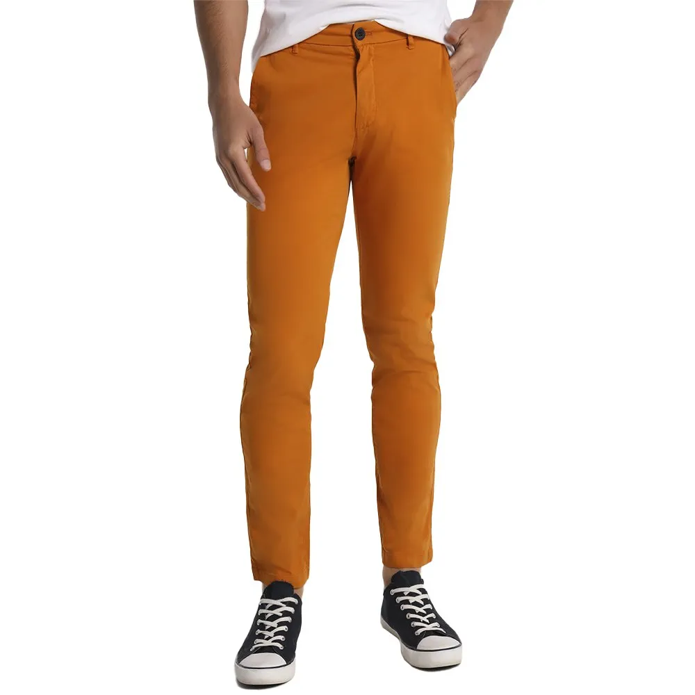 

Брюки чинос Six Valves Satin Slim Fit, коричневый
