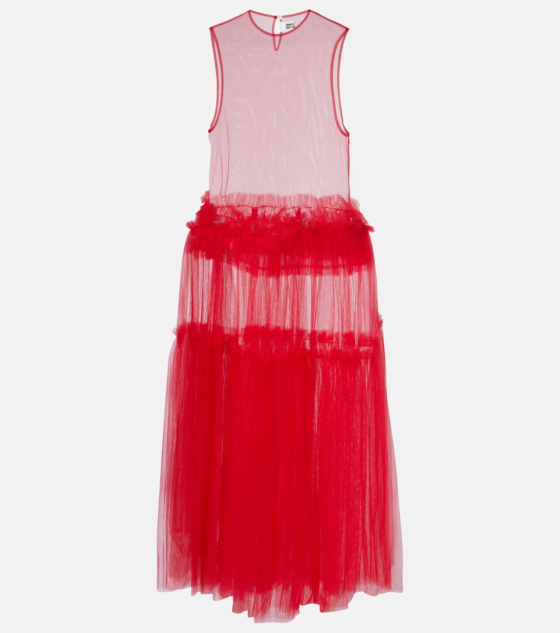 

Платье макси из прозрачного тюля Noir Kei Ninomiya, красный