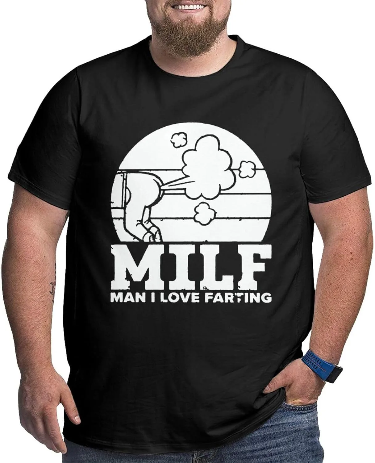 Футболка Love to Fart мужская летняя, Crewneck, Hip Hop, Fat Size