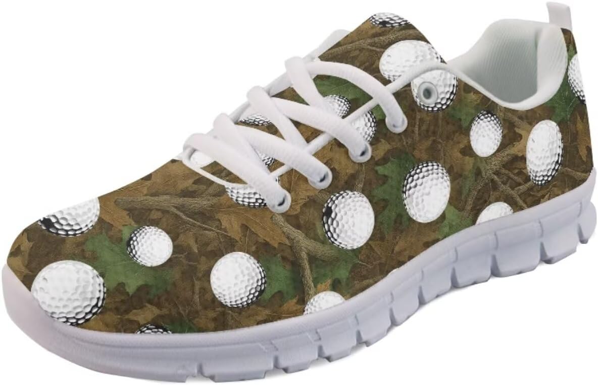 

Кроссовки Forchrinse для мужчин и женщин, дышащие сетчатые беговые, легкие спортивные с шнуровкой, Camo Hunting Golf Ball Pattern