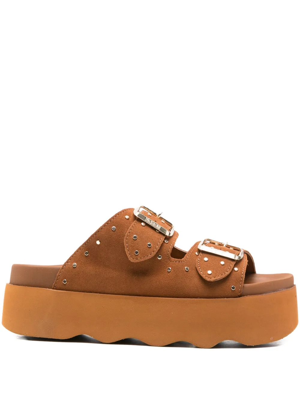 Босоножки Heather 40 с заклепками Scholl, коричневый