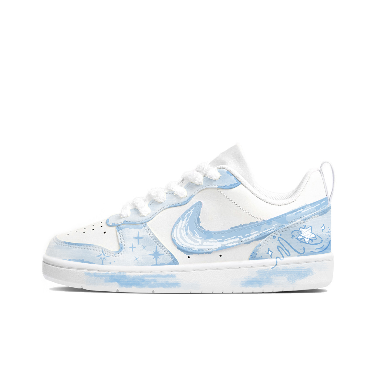 

Детские кроссовки для скейтбординга Court Borough Low 2 Low Top для подростков Nike, белый/синий
