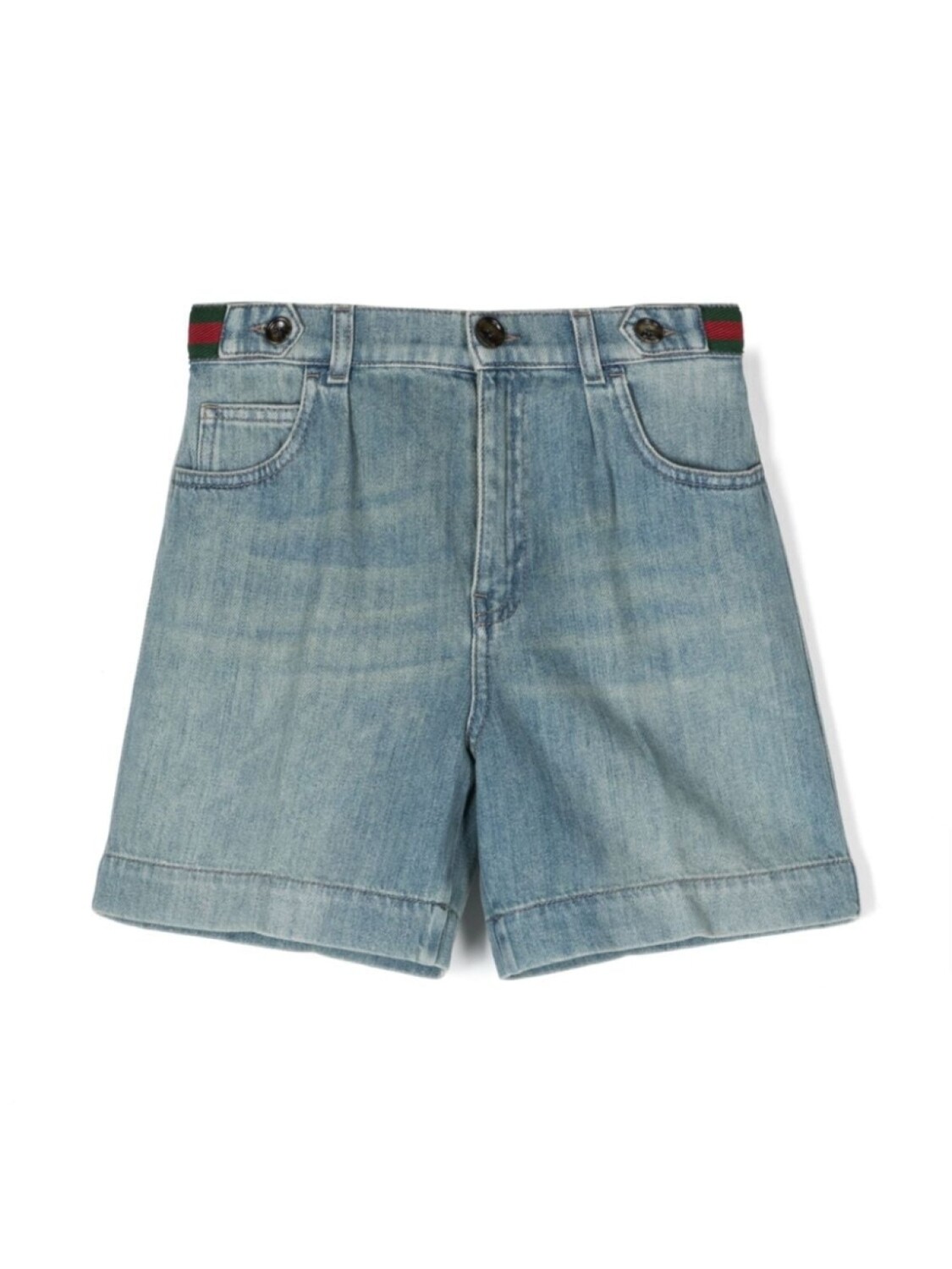 

Gucci Kids джинсовые шорты с отделкой Web, синий