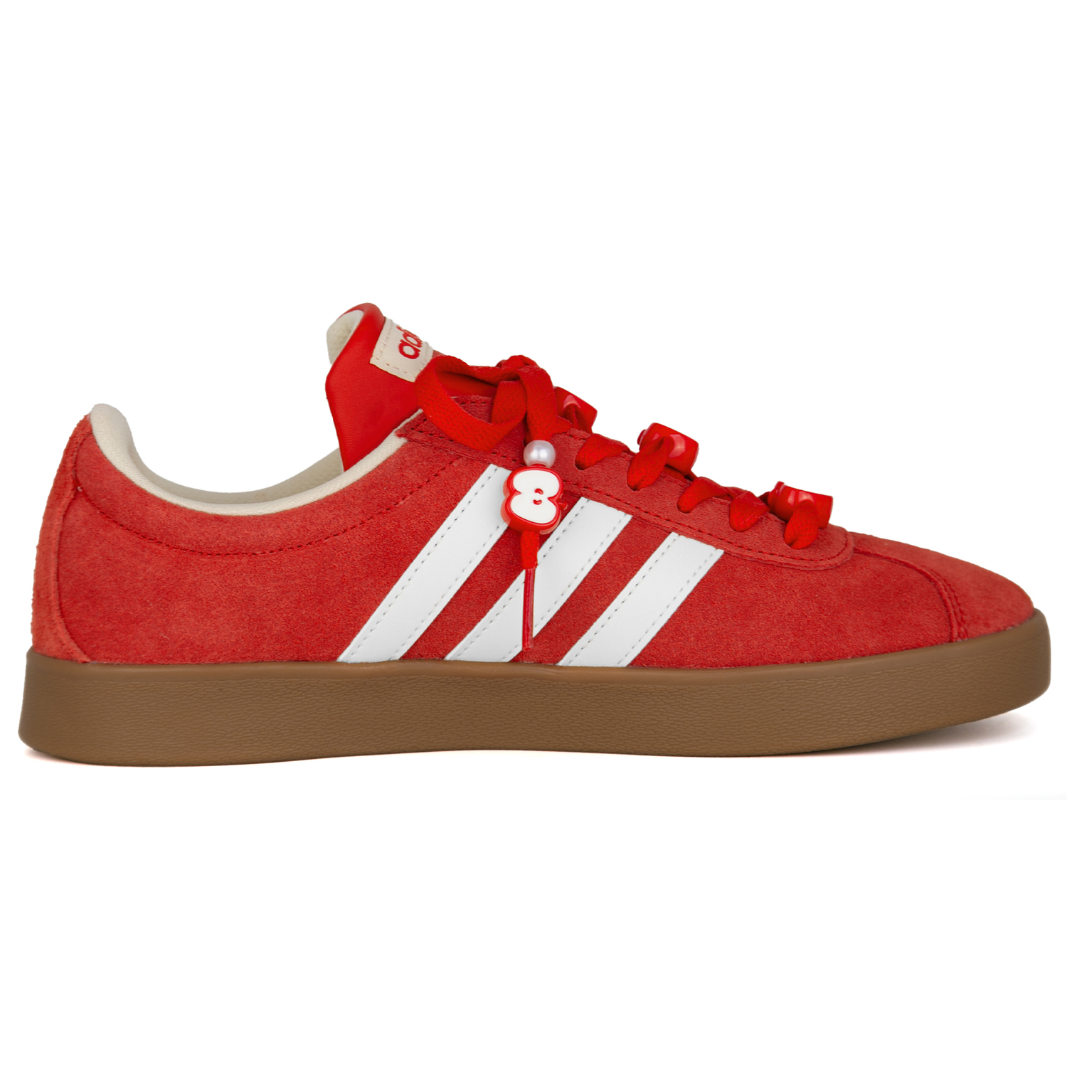 Adidas VL Court Classic Peaceful Joy - износостойкие низкие скейтбордистские кроссовки унисекс, красные — фото 3