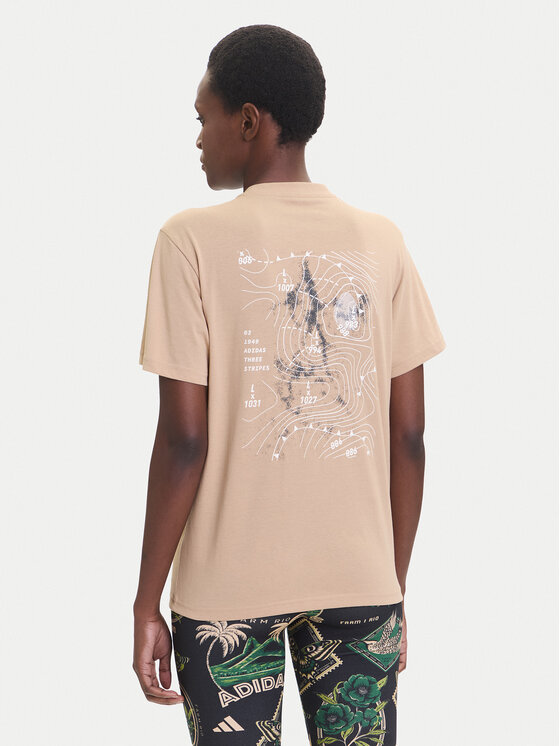 Футболка regular fit City Tech Summer Graphic JV8600 Adidas, бежевый — фото 3