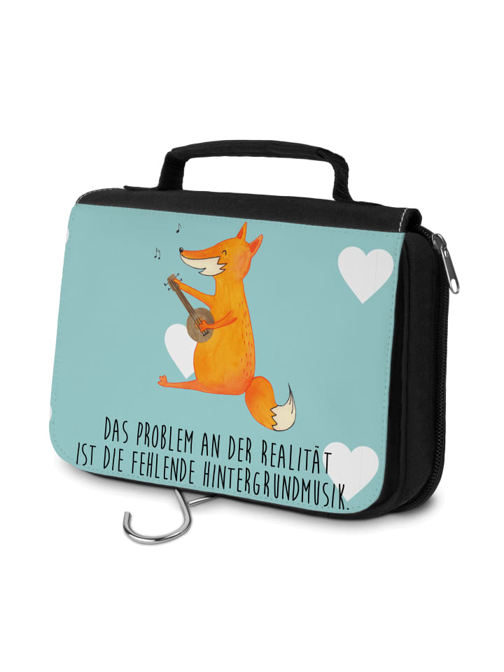 

Mr. & Mrs. Panda Косметичка в виде гитары с изображением лисы и надписью, бирюзового пастельного цвета