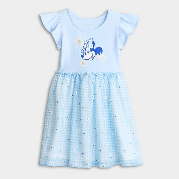 Платье Baby & Toddler Girl Jumping Beans Disney's Minnie Mouse с цветочным принтом, рюшами на рукавах и пачкой Disney/Jumping Beans