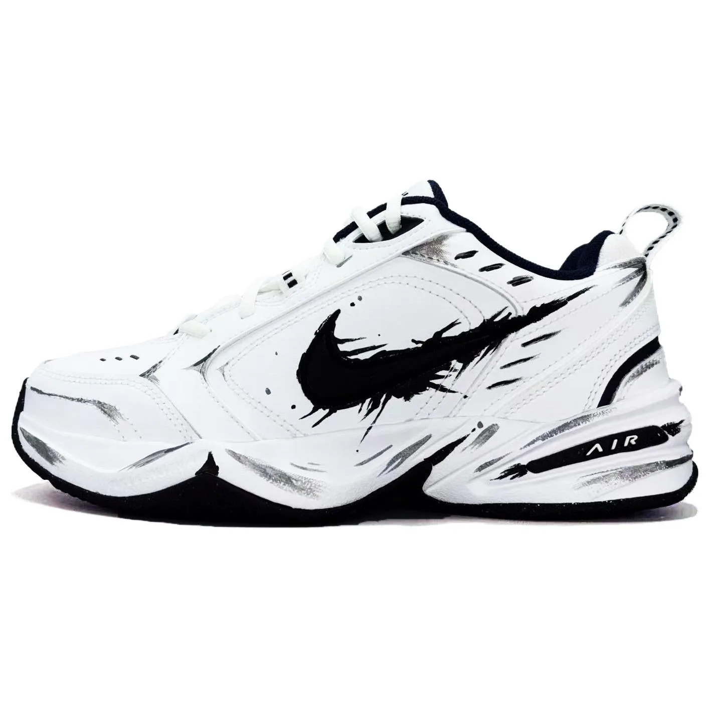 Nike Air Monarch 4 Godzilla Leather Abrasion Resistant Low top Chunky Sneakers Unisex черно-белые — фото 4