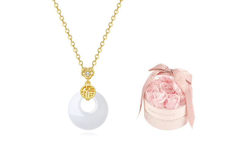 

SHEEHHYY Халцедоновое ожерелье из серебра 925 пробы S925 для женщин