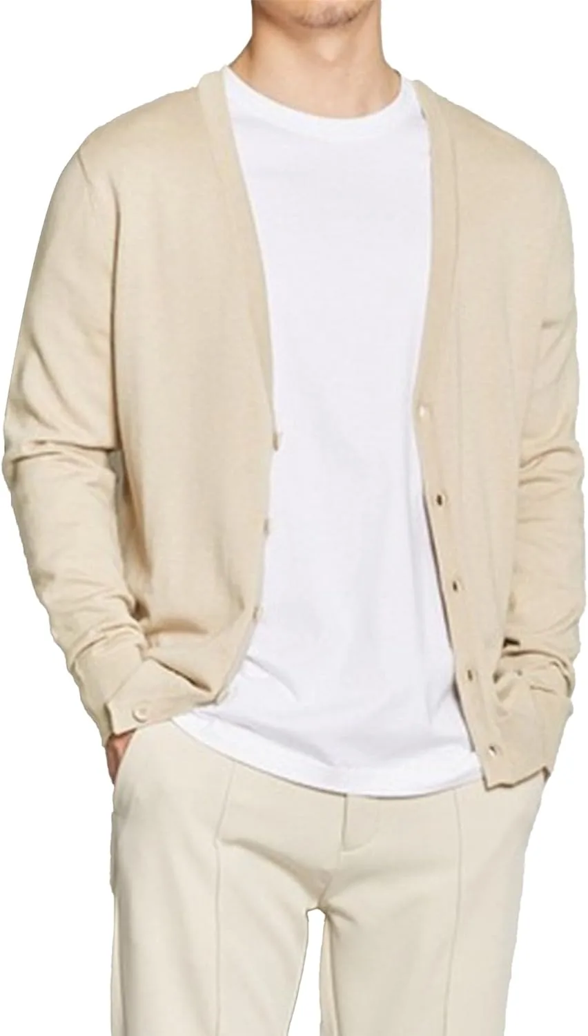 

Мужской кардиган V-образным вырезом на пуговицах, вязаный, slim fit, с длинными рукавами Maiyifu-GJ