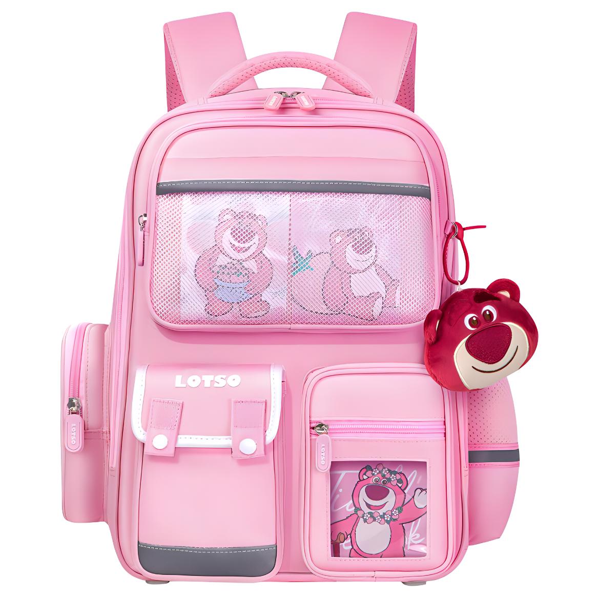 

Disney Полиэстеровый рюкзак школьный детский с принтом клубничного мишки и принцессы Эльзы, Lotso