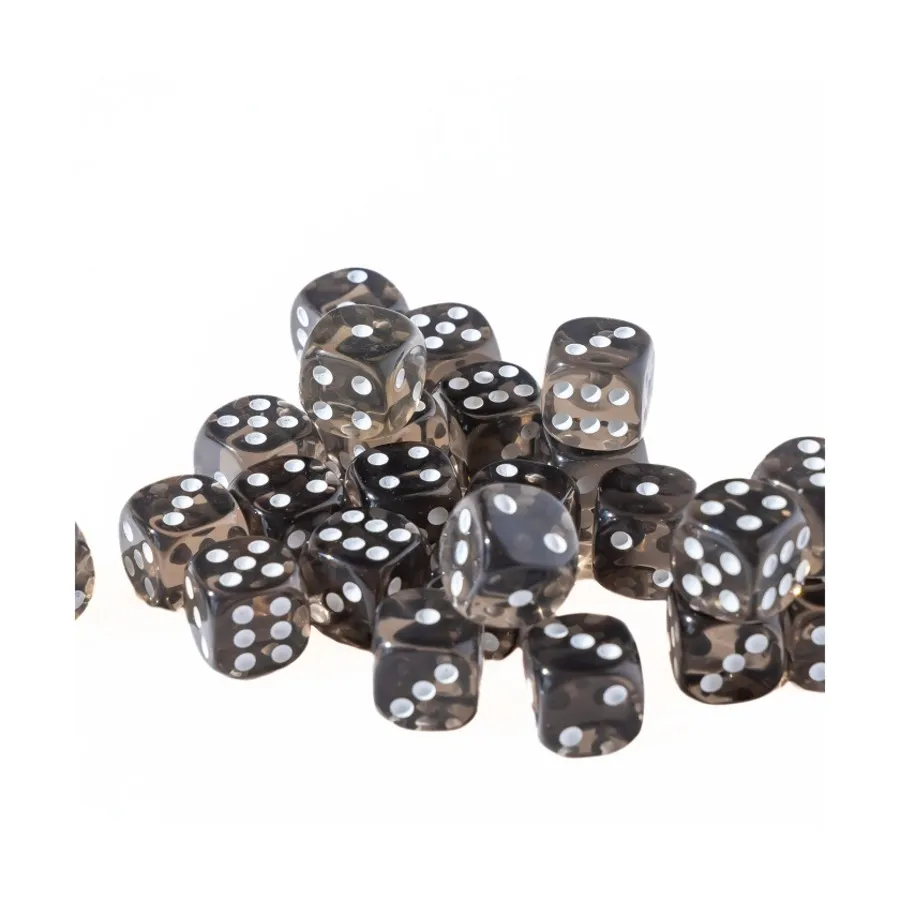 

12 мм d6 Темный полупрозрачный с белым (25), Dice - 25 Piece D6 Sets (Easy Roller Dice)