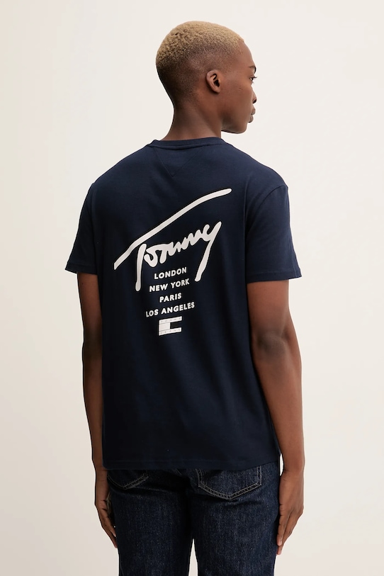 

Хлопковая футболка Tommy Jeans, темно-синий