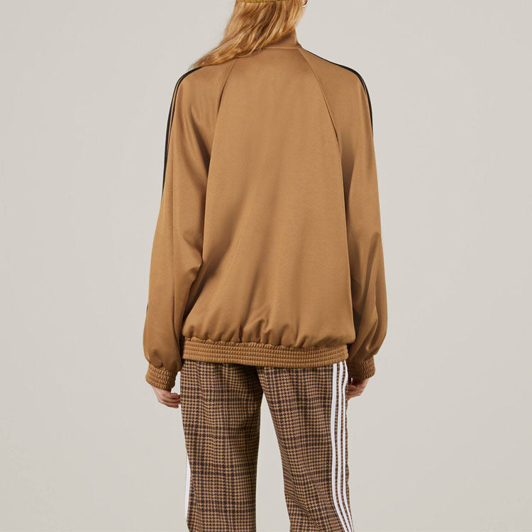 Куртка (WMNS) Gucci x adidas Cotton Jersey Zip Jacket 'Beige Black', бежевый — фото 4