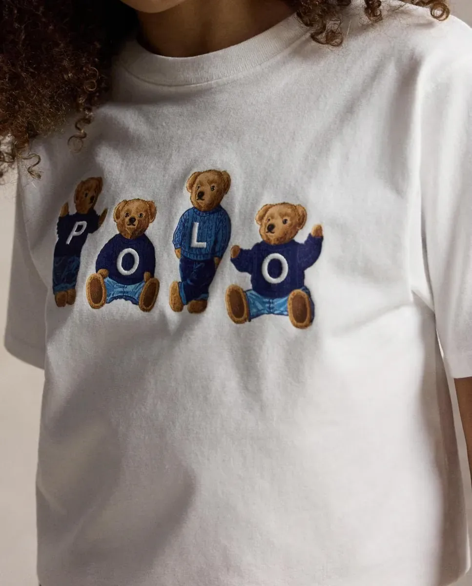 Детская футболка из плотного хлопка с медвежонком Polo Polo Ralph Lauren, белый — фото 3