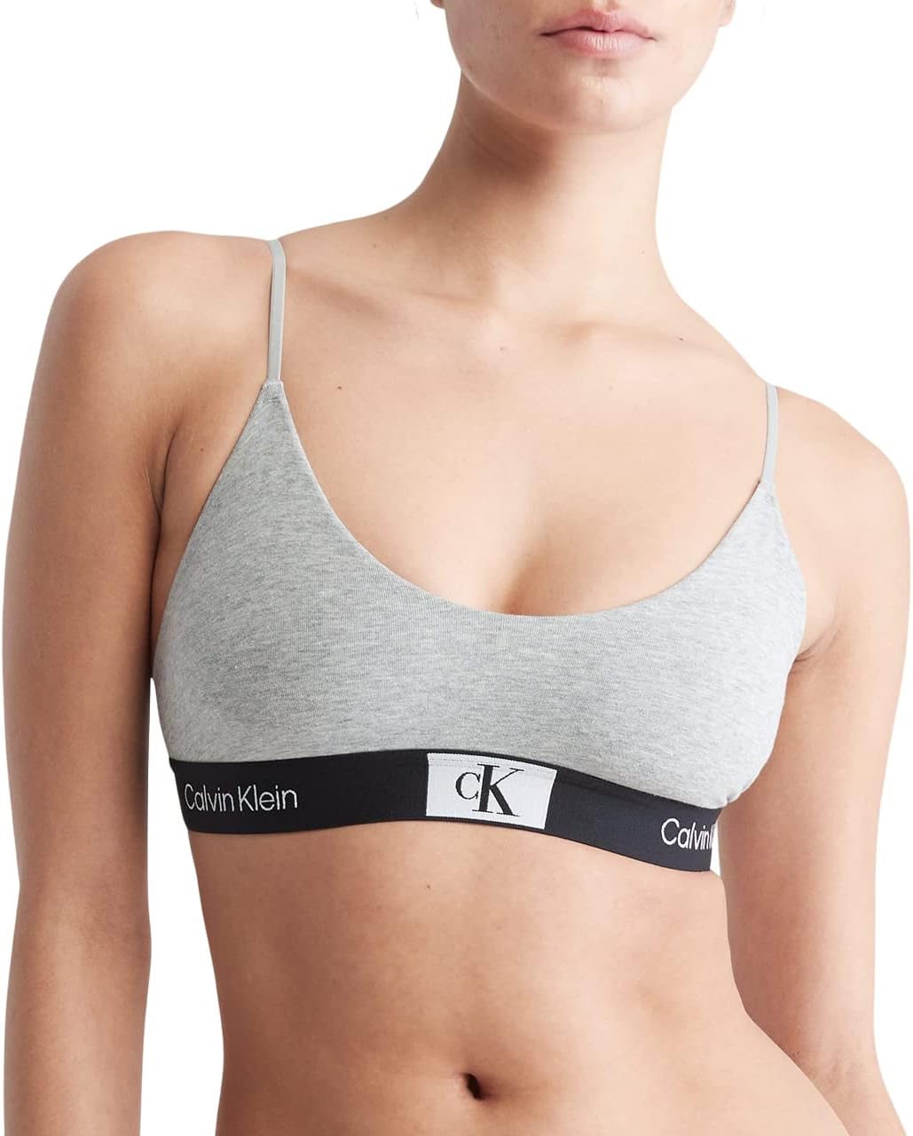 

Calvin Klein, женский хлопковый бюстгальтер без подкладки, 1996 г., Grey Heather