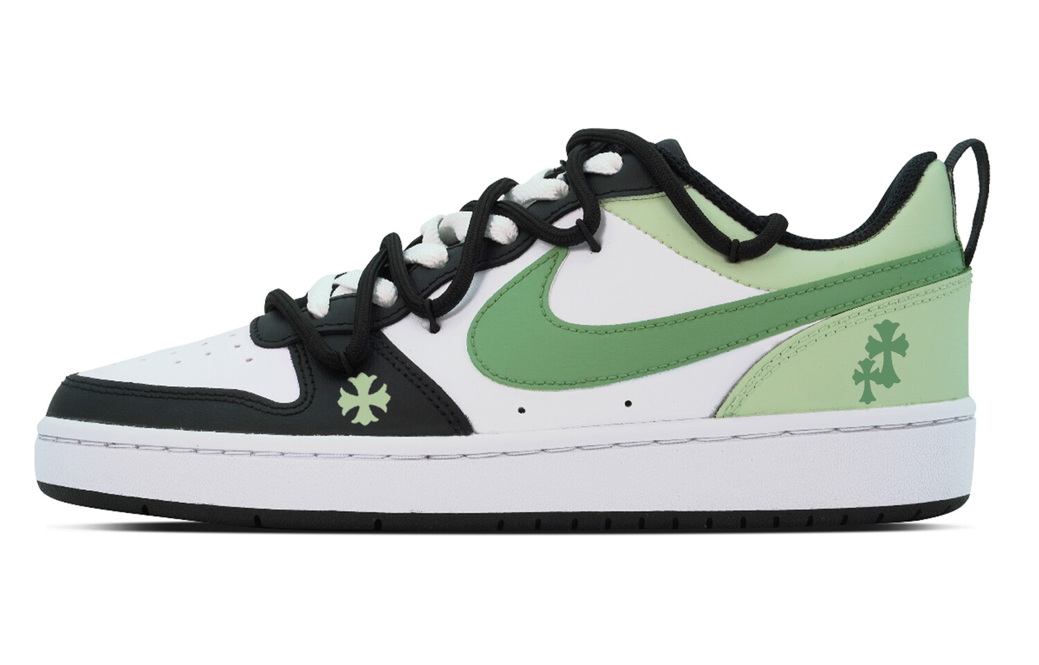 

Кроссовки Nike Court Borough Skateboarding Shoes Women's Low-top Cloud White / Core Black / Lucid Lemon F23, светло-зеленый