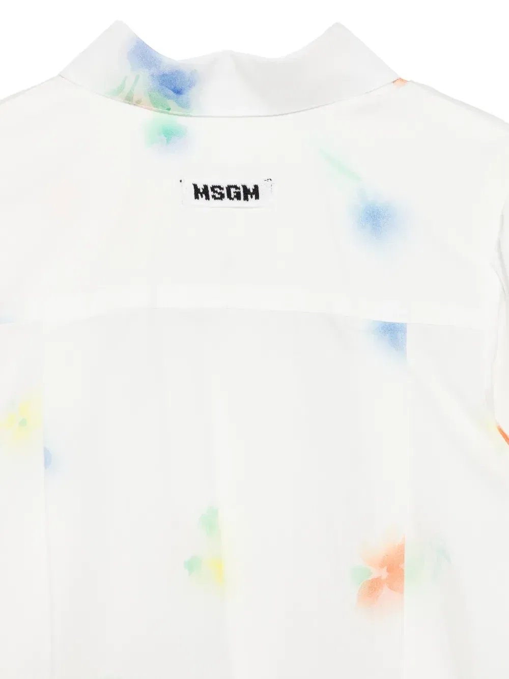 Рубашка с короткими рукавами и цветочным принтом Msgm Kids, белый — фото 3