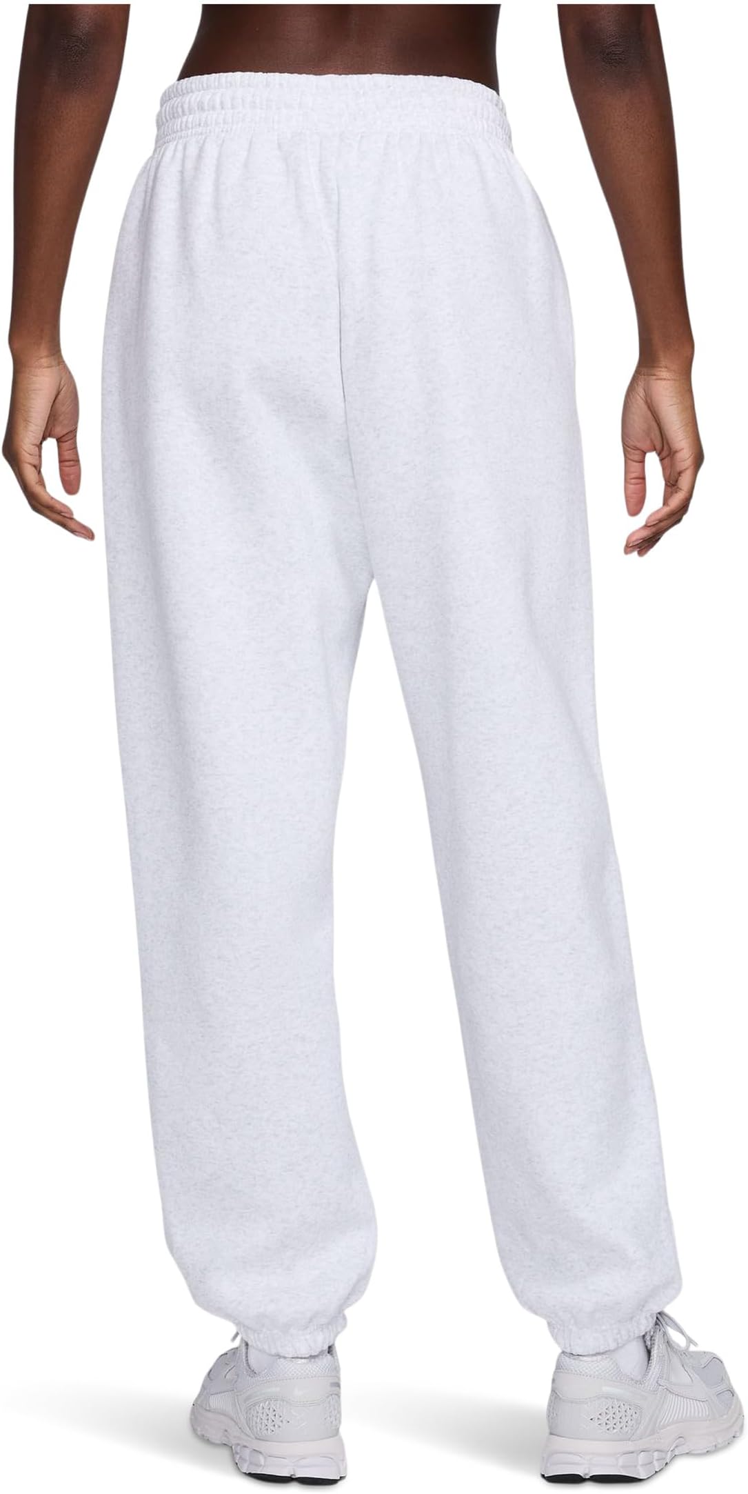 Женские спортивные брюки Phoenix Fleece с высокой талией, свободные Nike, Birch Heather/Black — фото 2