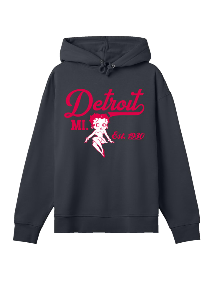 

Толстовка Betty Boop Detroit MI. Основана в 1930 году, цвет: черный с оттенком. F4NT4STIC