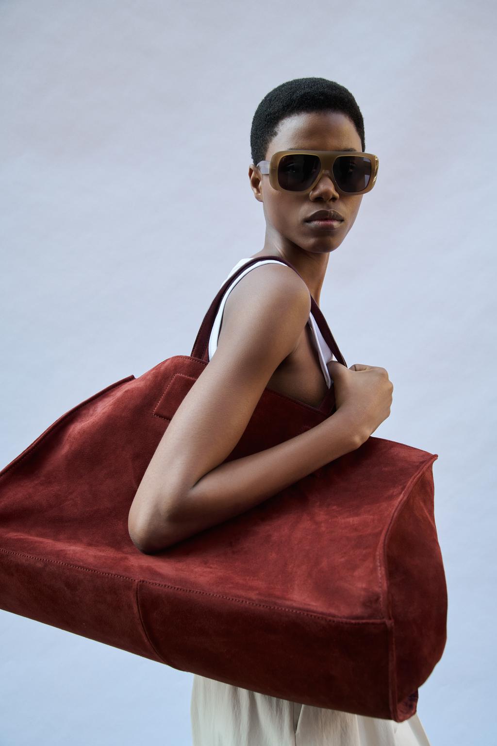 

Кожаная макси-сумка-тоут ZARA, цвет Burgundy Red, Красный, Кожаная макси-сумка-тоут ZARA, цвет Burgundy Red