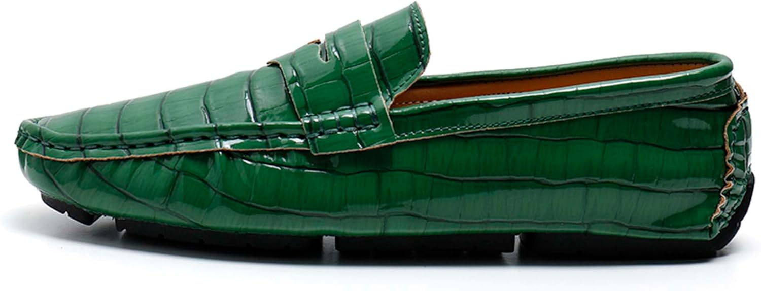 

Мужские лоферы Penny, городская мода, деловой повседневный стиль, легкая и удобная обувь для прогулок, вождения, офиса, официального дресс-кода, банкетов, свадеб, униформы, костюма, кожаные туфли Generic, зеленый