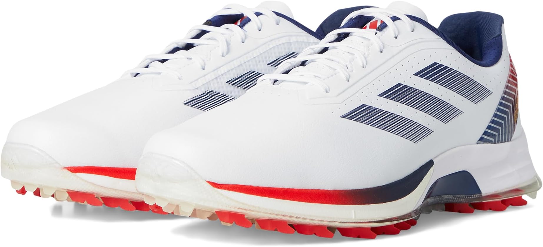 

Кроссовки adidas Golf Adizero Zg Ryder Spikeless Golf Shoes, цвет Footwear White/Dark Blue/Red