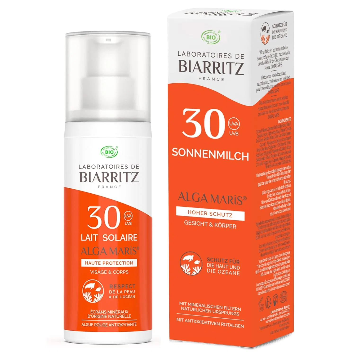 Органический солнцезащитный лосьон SPF30 «ALGA MARIS» от Laboratoires de Biarritz Laboratoires De Biarritz
