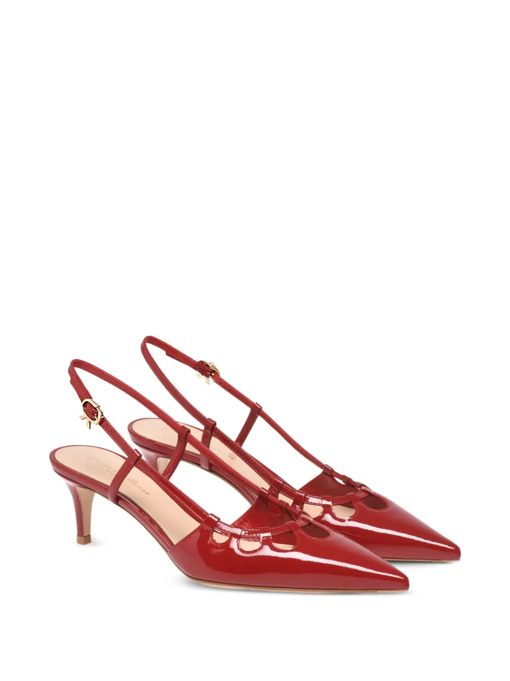 Туфли Eloise с вырезом на каблуке 55 мм Gianvito Rossi, красный — фото 2