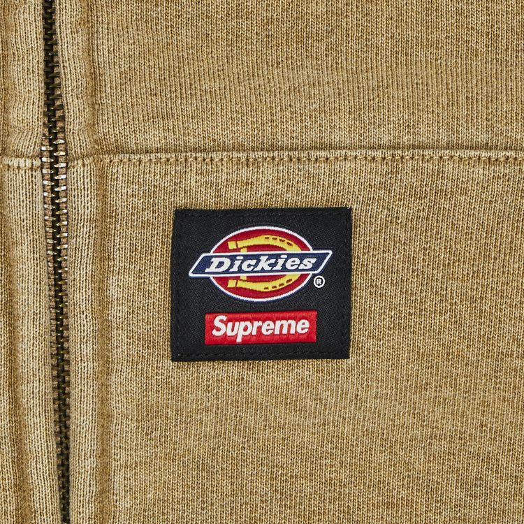 Толстовка Supreme x Dickies Quilted Lined Zip Up Hooded Sweatshirt Light Tan, желто-коричневый — фото 2
